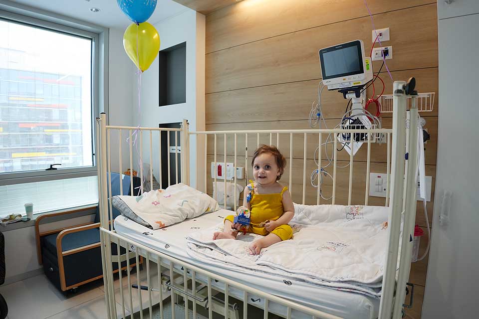 Girl patient in hospital