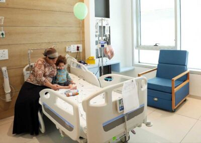 Patient child in hospital room